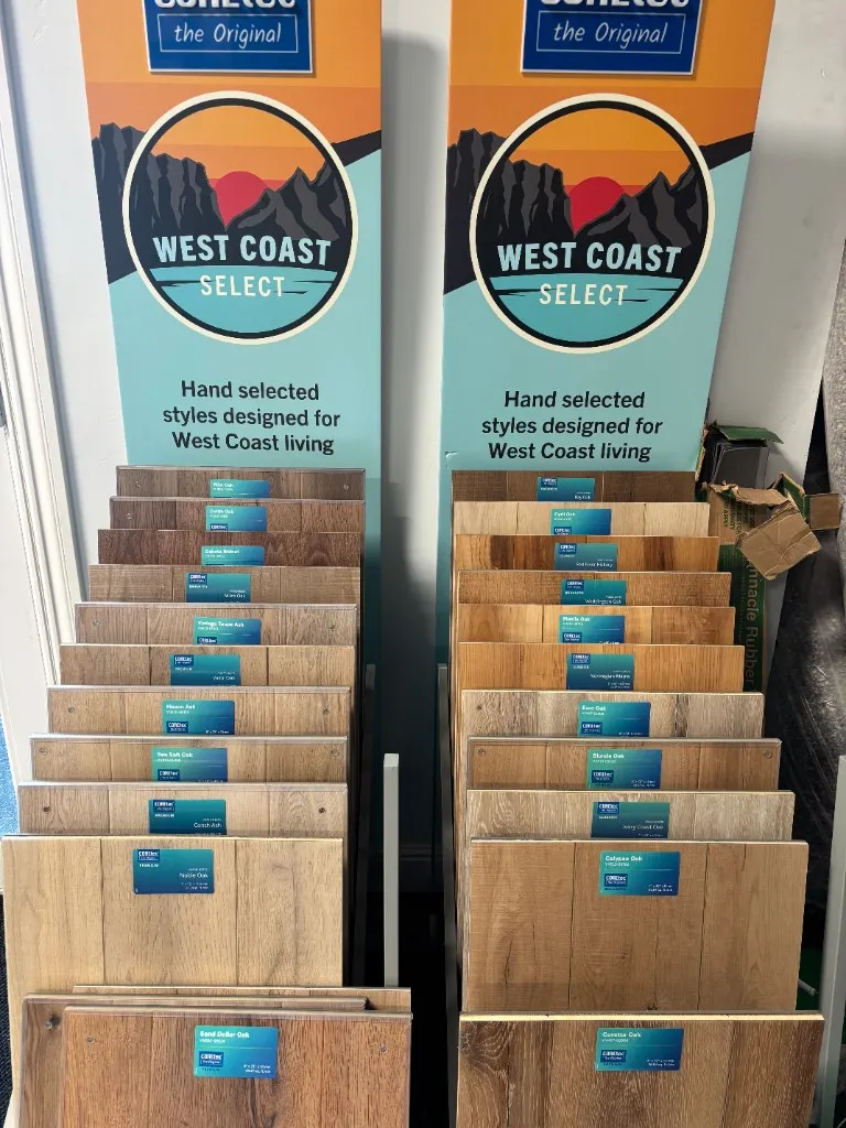 COREtec West Coast Select luxury vinyl plank display at The Flooring Design Center